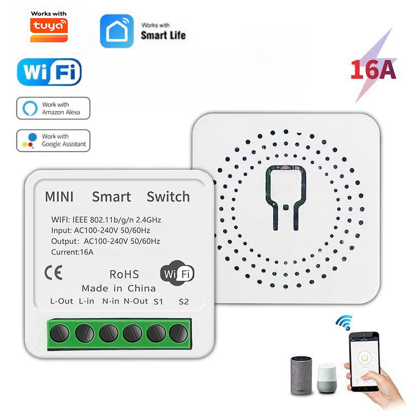 Diy Home Automation Controller - 16A Tweewegbediening DIY WiFi Mini Smart