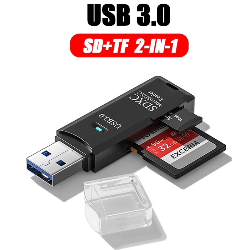 Home Assistant Sd - 2-in-1 USB 3.0 kaartlezer, draagbare micro