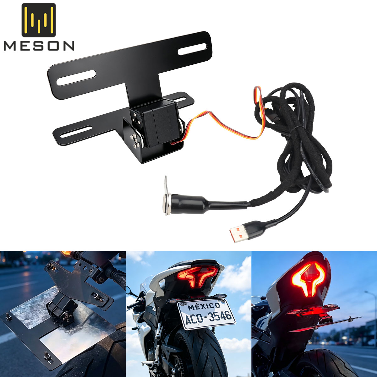 Ir Blaster Universal - Opvouwbare beugel voor motorfietskentekenplaten ondersteunt 160