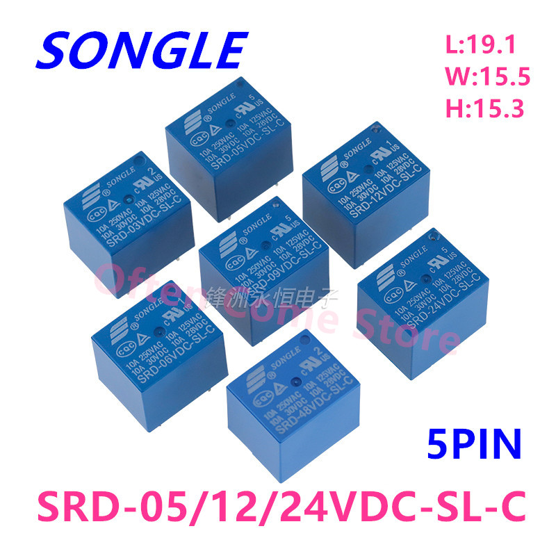 Shelly Relay Module - 5 Stuks Nieuwe Relais SRD-05VDC-SL-C SRD-12VDC-SL-C