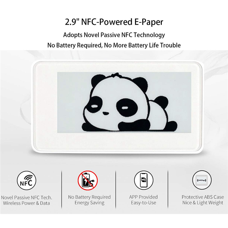 Display Epaper 2.9 - Waveshare 2,9 inch draadloze NFC-aangedreven Epaper