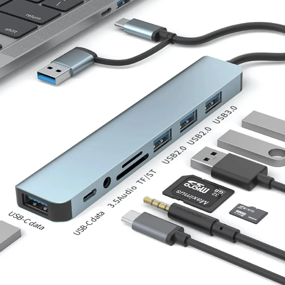 8-in-2 USB-C-hub met 3.0 SD/TF - Home Assistant Sd recensie en prijs