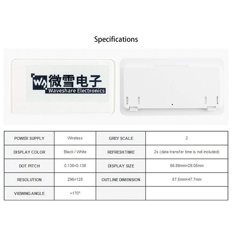 Nieuwe 2,9 inch draadloze NFC- - Display Epaper 2.9 recensie en prijs