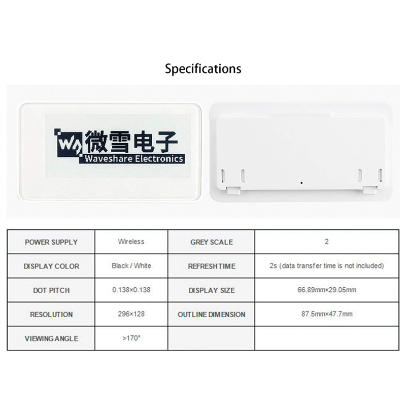 Waveshare 2,9 inch draadloze N - Display Epaper 2.9 recensie en prijs